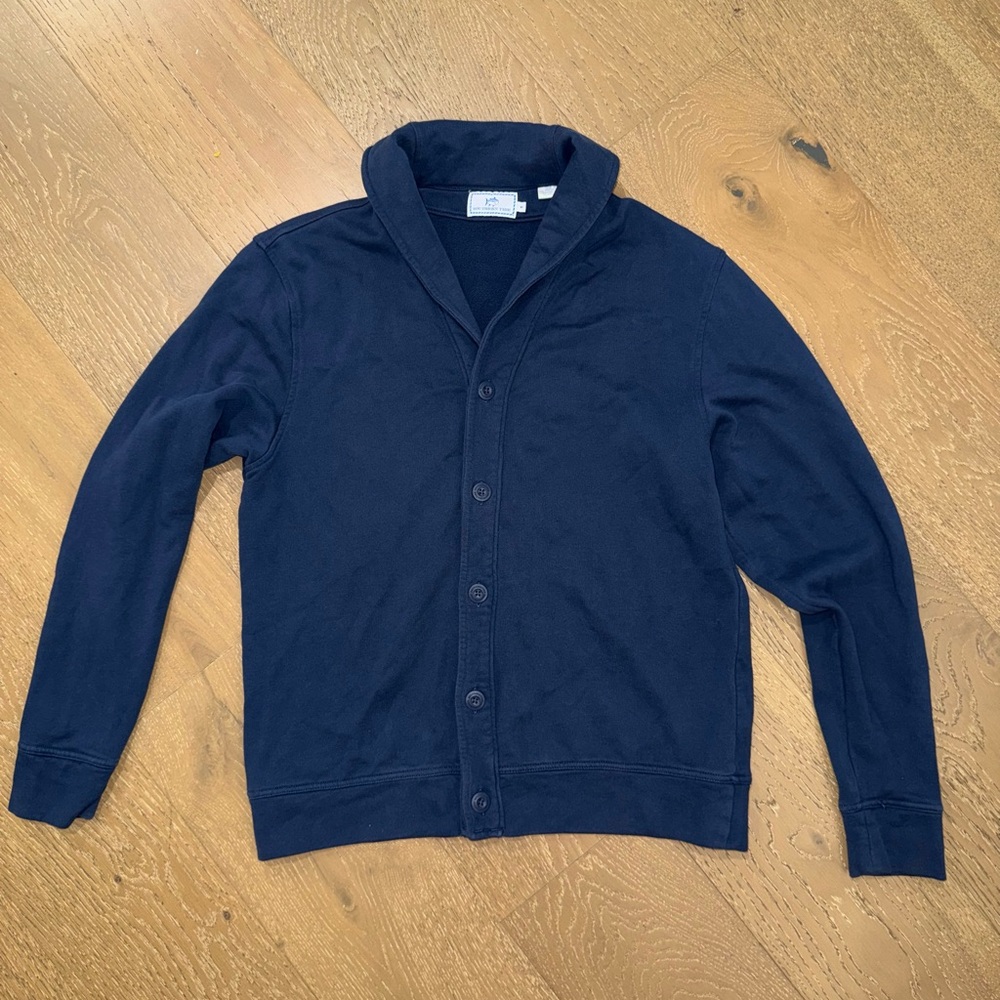 Southern Tide Navy Shawl Collar Knit Cardigan‎